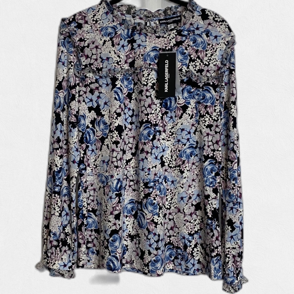 KARL LAGERFELD Long Sleeve Pullover Vry Bry Combo